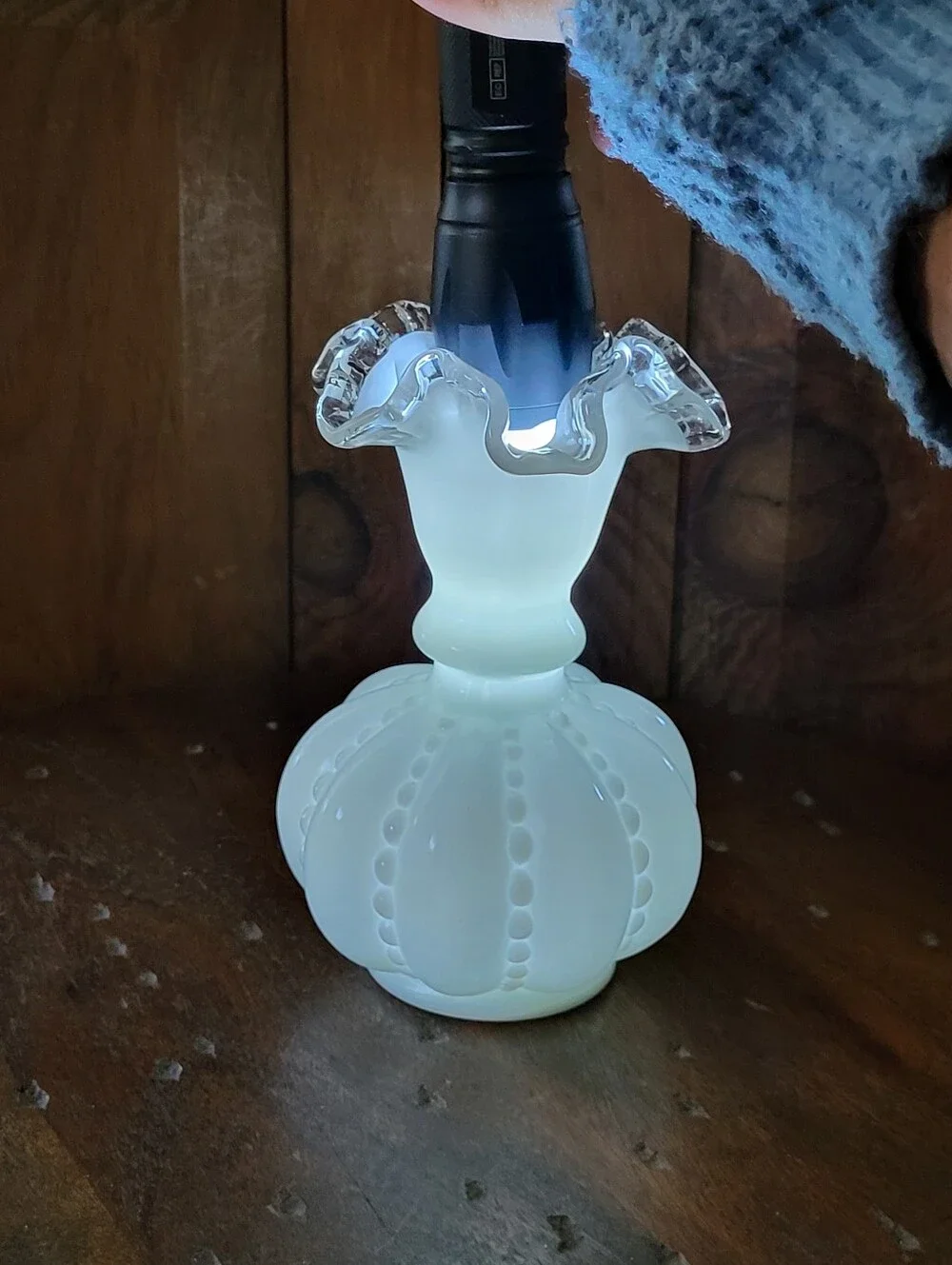 Fenton Beaded Melon Vase